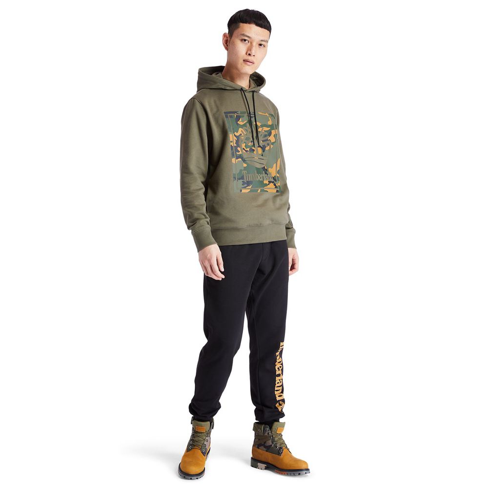 Hanorac Timberland Barbati Masline Verzi - Camo Tree-Logo Hoodie - Romania - CZRLIJ429